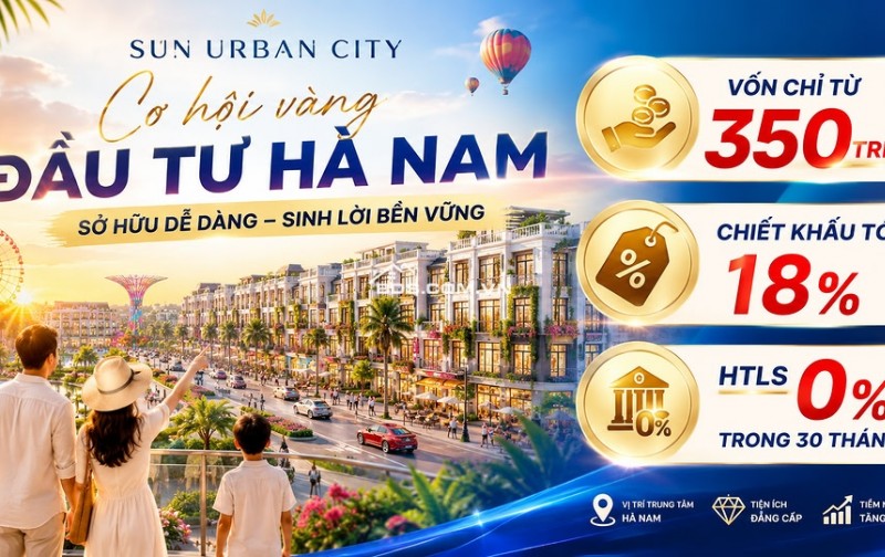 Chỉ với 1,6 tỷ sở hữu ngay căn hộ 3PN tại KĐT Sun Urban City, CK lên tới 18%, HTLS 30 tháng...